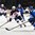 GRAND FORKS, NORTH DAKOTA - APRIL 23: USA's William Lockwood #10 skates with the puck while Finland's Kasper Kotkansalo #36 defends during semifinal round action at the 2016 IIHF Ice Hockey U18 World Championship. (Photo by Minas Panagiotakis/HHOF-IIHF Images)

